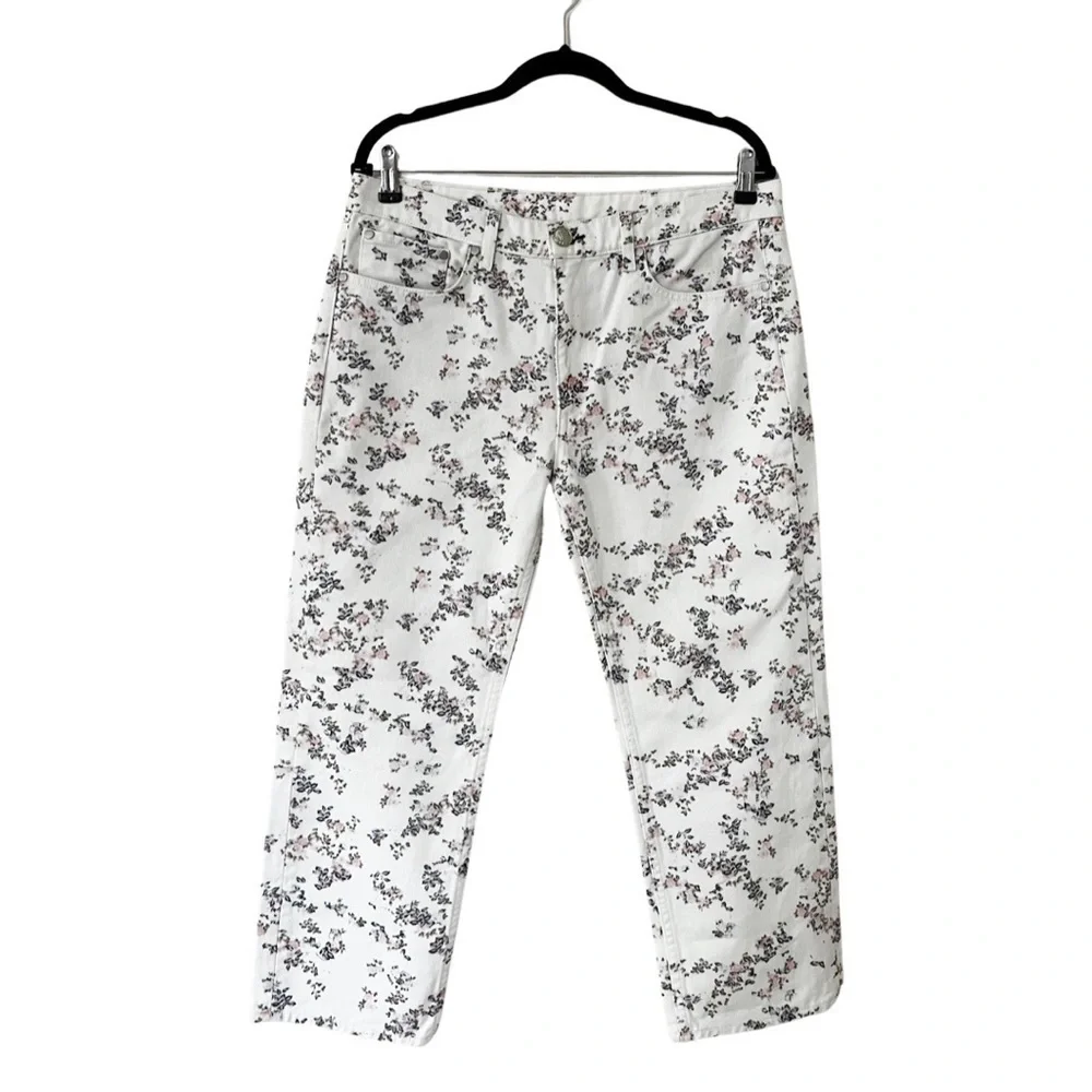 NWT Rag & Bone Micro Floral Boy High Waist Cropped Jeans sz 28 - Picture 3 of 9